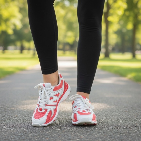 MICHAEL Michael Kors Shoes - Michael Kors SG22L Womens Red White Leather Mesh Chunky Sneakers Size 8M